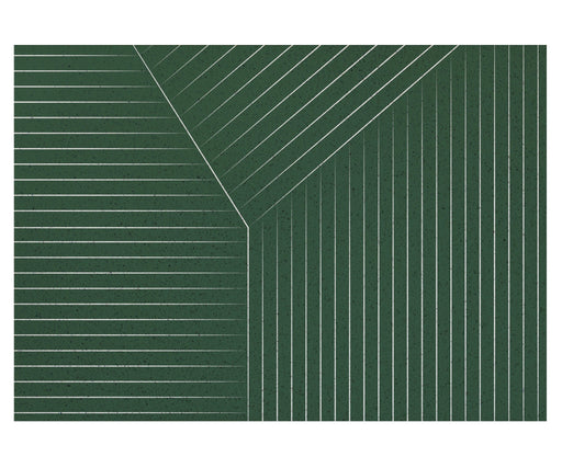 White Line Green Ground Door Mat