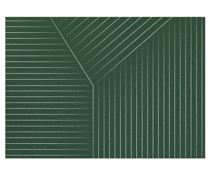 White Line Green Ground Door Mat