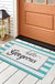 Feblilac Hello Gorgeous Blue Stripe Door Mat, Quotation Welcome Doormat, Anti Skid PVC Coil Outdoor Mats, Front Mat for Home, Washable Entryway Doormat