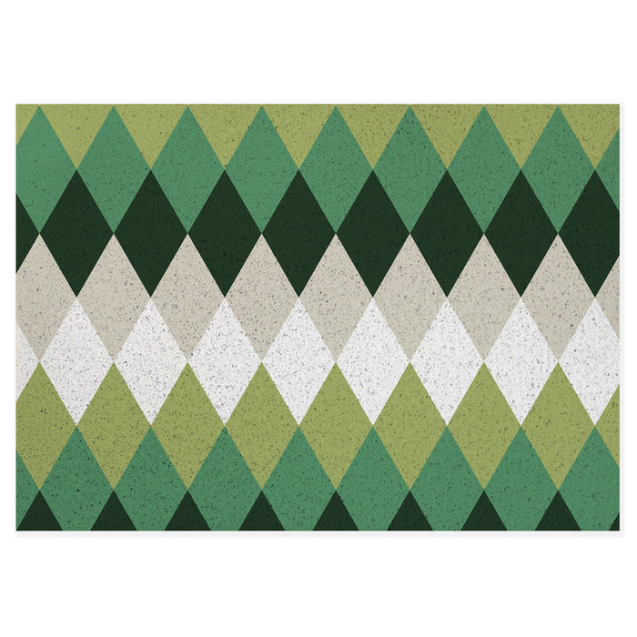 Yellow and Green Rhombus Door Mat