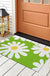 Feblilac Green Background Irregular Daisy PVC Coil Door Mat @Frank’s design