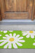 Feblilac Green Background Irregular Daisy PVC Coil Door Mat @Frank’s design