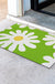 Feblilac Green Background Irregular Daisy PVC Coil Door Mat @Frank’s design