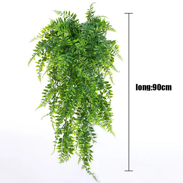 90cm Persian fern Leaves Vines Home Room Decor Hanging Artificial Plant Plastic Leaf Grass Wedding Party Wall Balcony Decoration