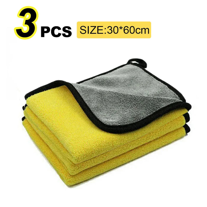 3/5/10Pcs Car Wash Microfiber Towel 30x30/60CM Car Cleaning Drying Cloth Hemming Car Care Cloth Detailing Car Wash Towel