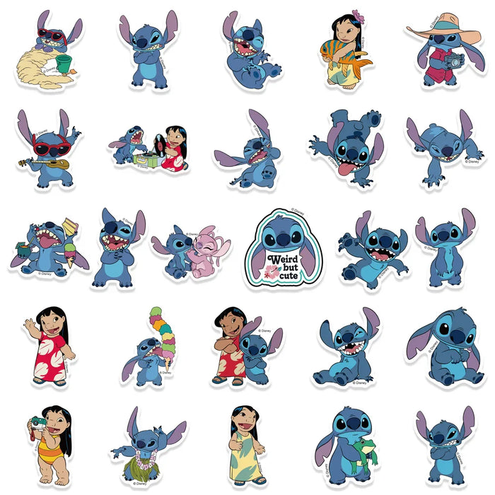 51PCS Cute Cartoon Lilo & Stitch Stickers DIY Diary Laptop Luggage Skateboard Graffiti Decals Fun Classic Toy