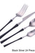 24 Pcs Mirror Matte Stainless Steel Black Gold Silver Cutlery Dinnerware Tableware Knife Spoon Fork Flatware Set Dishwasher Safe