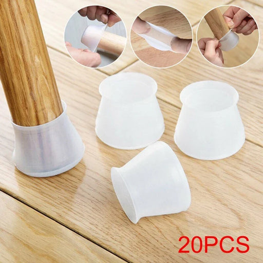 20Pcs PVC Furniture Legs Protection Cover Table Feet Pad Floor Protector For Chair Leg Floor Protection Anti-slip Table Legs Pad