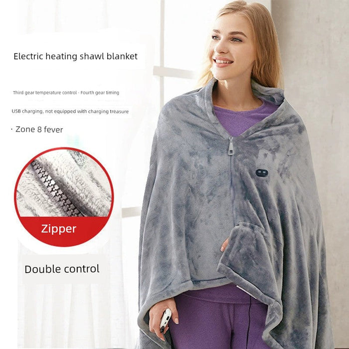 Electric Blanket Rechargeable Heating Blanket Warm Heating Pad Travel Office Lunch Break Shawl Blanket Multifunctional Electric Blanket