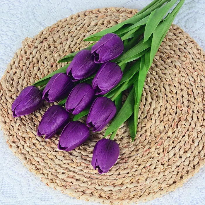 5/10PCS Artificial Tulip Flower Bouquet Real Touch PE Foam Fake Flower for Wedding Decoration Flowers for Home Garden Decoraive