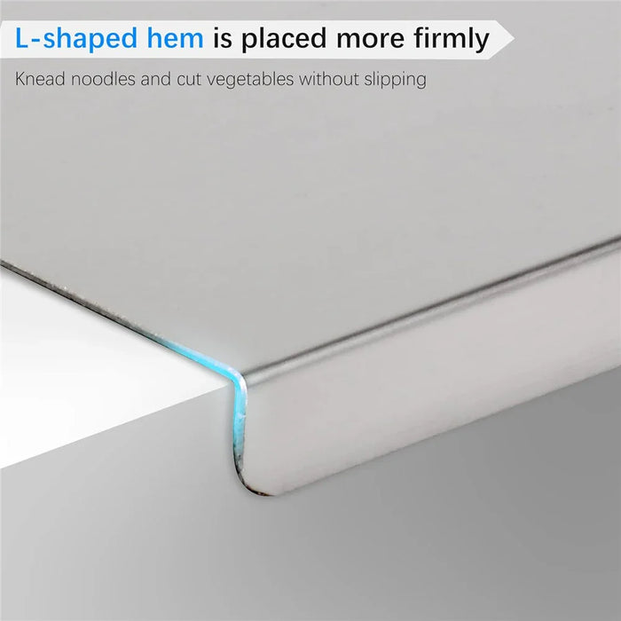 40x30cm Stainless Steel Cutting Board With Lip Home Pizza Food Chopping Board Pastry Baking Board Countertop Protector Kitchen