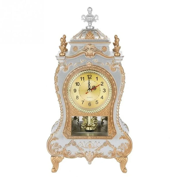 Desk Alarm Clock Vintage Clock Classical Royalty Sitting Room Desk Imperial Furnishing Creative Sit Pendulum Clock