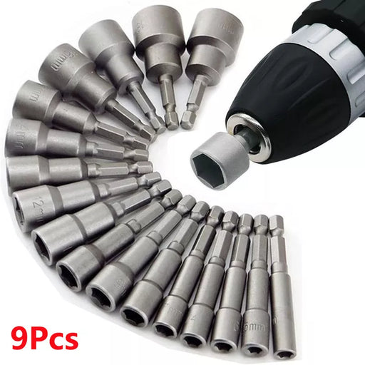 9pcs/set 5mm-13mm Hex Sockets Sleeve Nozzles Nut Driver Set Screwdriver Set Schroevendraaier Set Bits Sets Tools Socket Wrenches