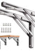 2pc Folding Shelf Brackets Heavy Duty Stainless Steel DIY Wall Mounted Collapsible Furniture Space Saving for Garage Workstation