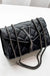 Black Luxury Handbags And Purse Women PU Leather Messenger Shoulder Bag Plaid Female Crossbody Bag Tassel Quilted Brand