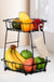 Fruit Storage Basket Dual Tier Small Item Storage Rack Bread Basket Vegatable Storage Stand for Dining Table Countertop Kitchen