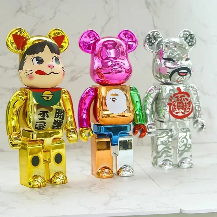 400% Bearbrick Figure Violent Bear Statues Bearbrick Collection Fashion Bear Figure Desktop Luxury Living Room Decorations Gifts