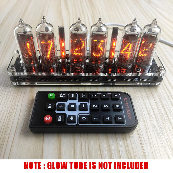 6-bit IN14 Glow Tube Clock Module Nixie Clock Audio Accessories Diy USB 5V With Backlight clock digital plus 4 small lamp tubes