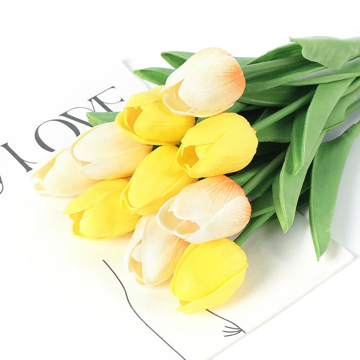 29cm Tulip Artificial Flowers Bouquet 10/5Pcs PE Foam Fake Flower for Wedding Ceremony Decoration Home Room Garden Bouquet Decor