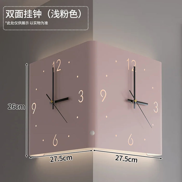 Double Corner Wall Clock Home Decoration Living Room Creative Simple Modern Wall Clock Fashion Sun Corner Wall Clock