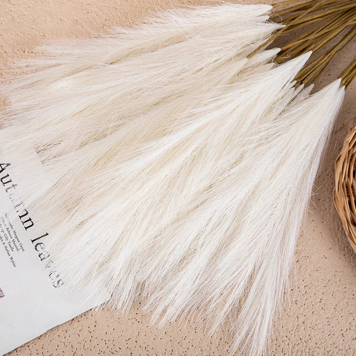 55CM 5/1PCS Fluffy Pampas Grass Boho Decor Flower Fake Plant Reed Simulated Wedding Party Christmas Home Decor Artificial Flower