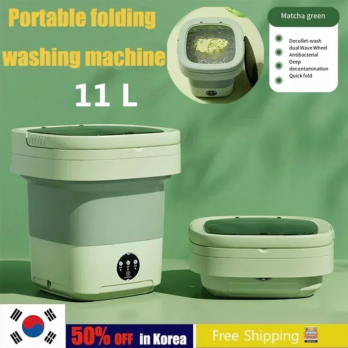 6L 11L Folding Portable Washing Machine Big Capacity with Spin Dryer Bucket for Clothes Travel Home Underwear Socks Mini Washer