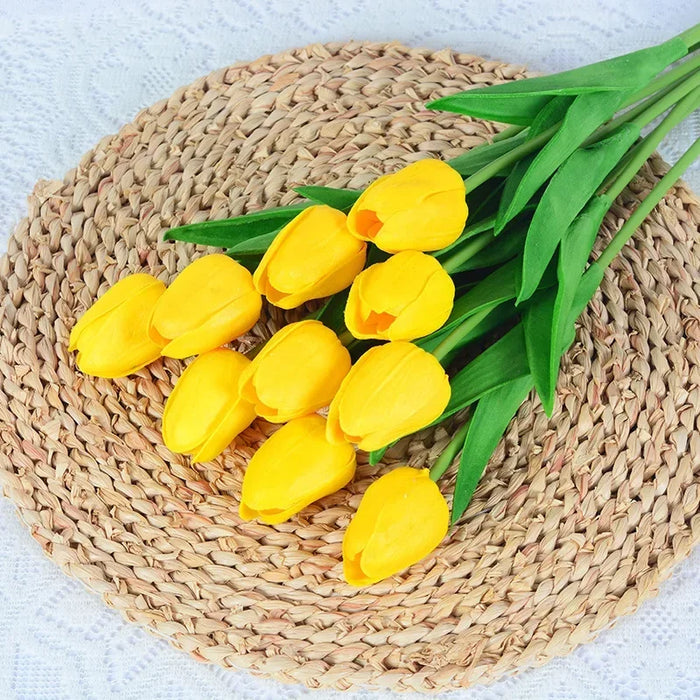 5/10PCS Artificial Tulip Flower Bouquet Real Touch PE Foam Fake Flower for Wedding Decoration Flowers for Home Garden Decoraive