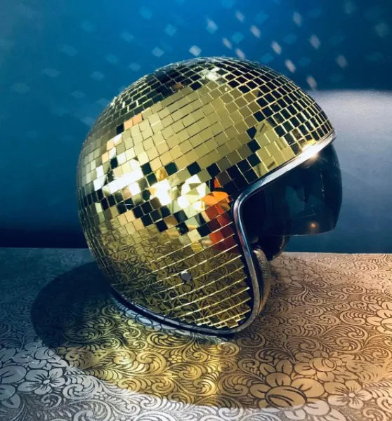 Disco Ball Helmet Mirror Glass Glitter Classic Party Bar Room Party Decoration American Retro Art Disco Shiny Hat Ornaments