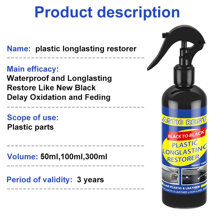 Car Plastic Restorer Back To Black Gloss Car Cleaning Products Plastic Leather Restore Auto Polish And Repair Coating Renovator