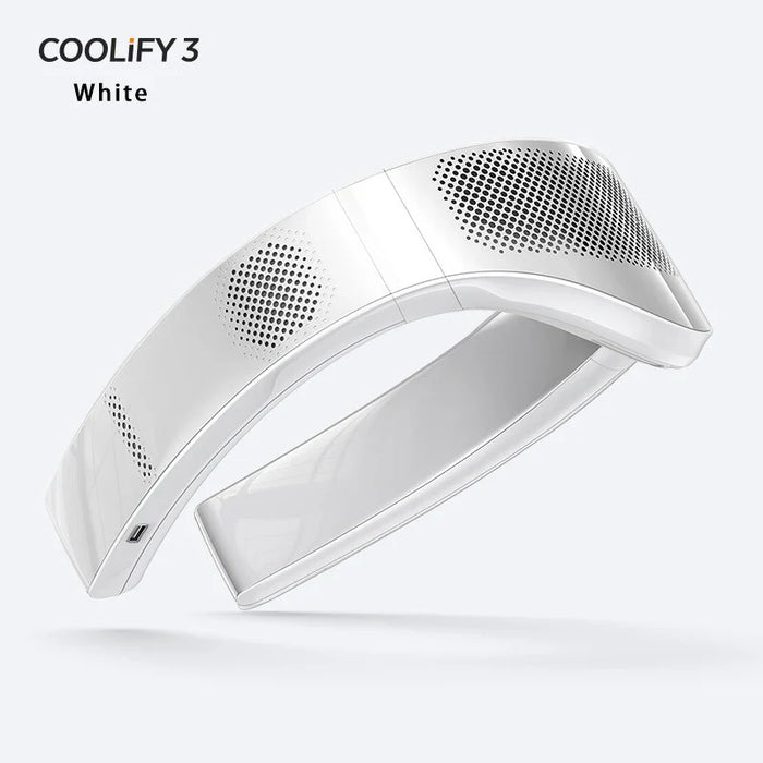 COOLIFY 3 Neck Air Conditioner Cooling Version Neck Fan Full-body Cooling Portable Fan AI Temp Control Wearable Cooler White