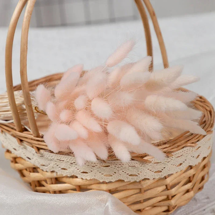 30-80pcs Nature Bunny Rabbit Tail Grass Dried Flower Bouquet Wedding Party Decor Fluffy Pampas Christmas Diy Floral Arrangement