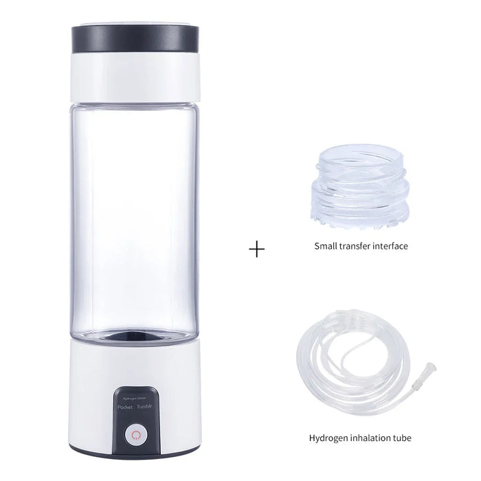 Bluevida Portable and Easy Going 3000ppb Hydrogen Water Generator SPE PEM Dual Chamber H2 Inhalation Bottle With Adapter & Kit