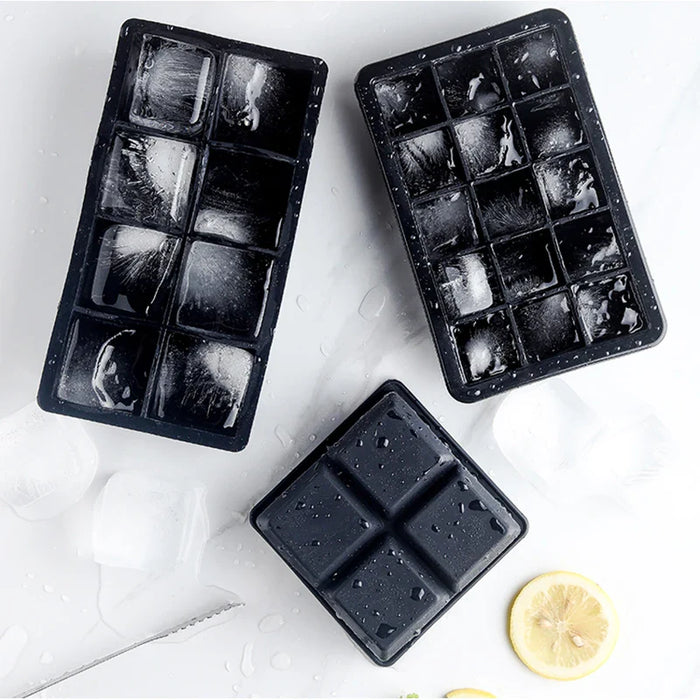 4/6/8/15 Grid Big Ice Tray Mold Giant Jumbo Large Food Grade Silicone Ice Cube Square Tray Mold DIY Ice Maker Ice Cube Tray