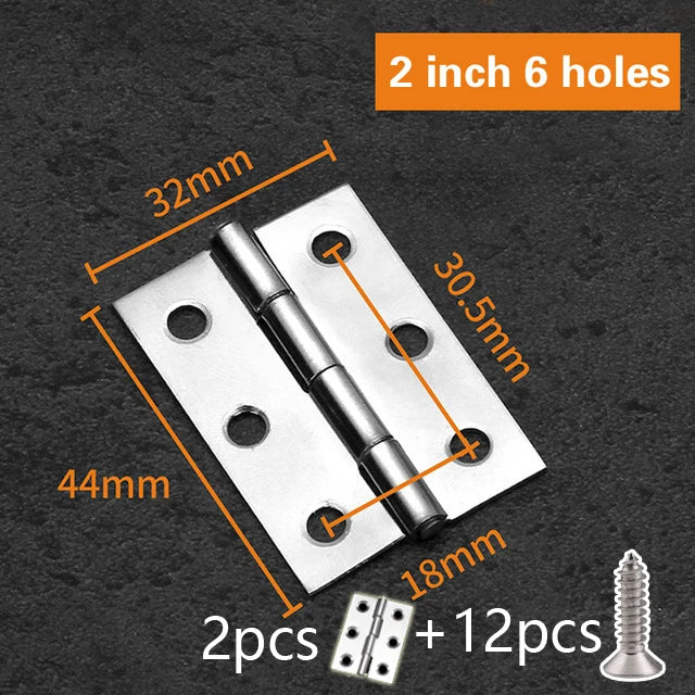 2Pcs Stainless Steel Flat Hinge Cabinet Doors 1 inch 1.5 inch 2inch 2.5 inch 3inch 4inch Windows Hinge Wooden Box Mini Hinge