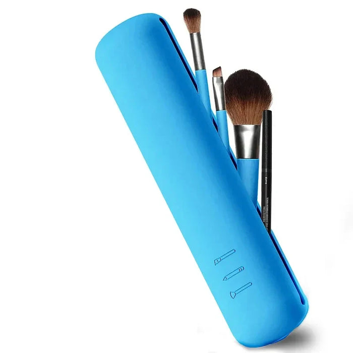 Trendy travel Makeup Brush Holder Silicon material Portable for getting ready travelling Cosmetic case makeup organizers