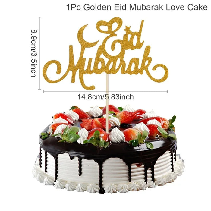 Eid Mubarak Plates Banner Balloon Tableware Ramadan Decoration 2024 Ramadan Kareem Islamic Muslim Party Decor Eid Al Adha Gifts