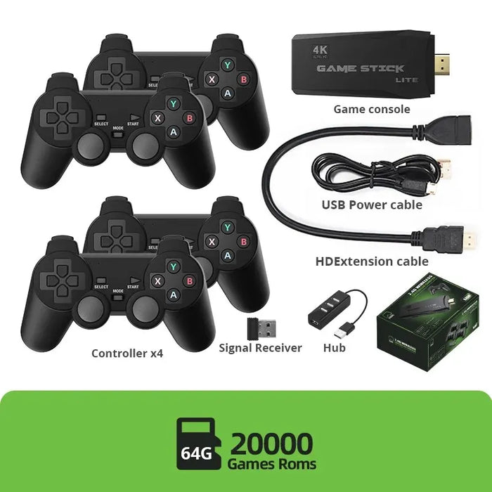 DATA FROG Retro Video Game Console 2.4G Wireless Console Game Stick 4k 10000 Games Portable Dendy Game Console for TV 20000 Game