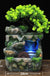 Decorative Table Waterfall Fountain with Pump Rockery Meditation Statue Illuminated Water Fountains Office Decor Crafts