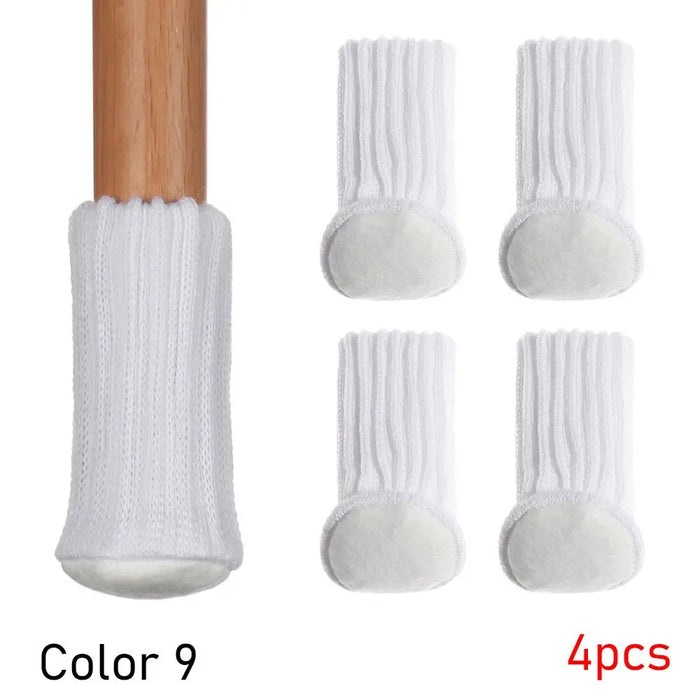 4PCS Universal Leg Sock Protective Case Knitting Chair Foot Cover Non-Slip Floor Furniture Protector Home Decor