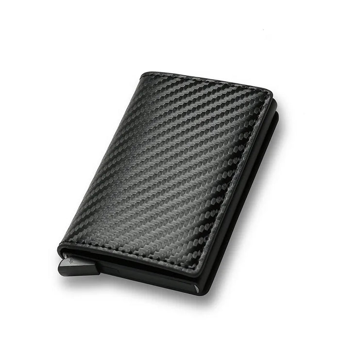 Carbon Fiber Credit Card Holder Wallets Men Brand Rfid Black Magic Trifold Leather Slim Mini Wallet Small Money Bag Male Purses