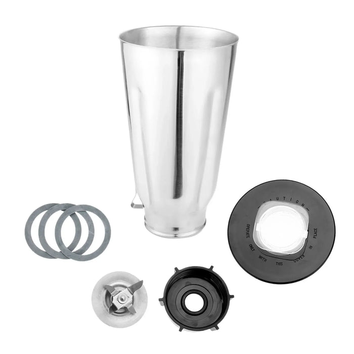 5 Cup Stainless Steel Blender Jar and Lid Replacement Repair Kit Complete 6 Pieces Set Fits Oster Blenders and Kitchen Centers