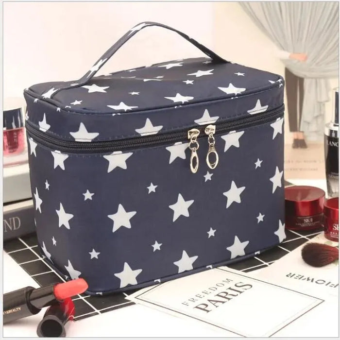 Cute Travel Portable Waterproof Large Capacity Makeup Storage Bag Geometric Pattern Polyester Material Unisex Urban Simple Style