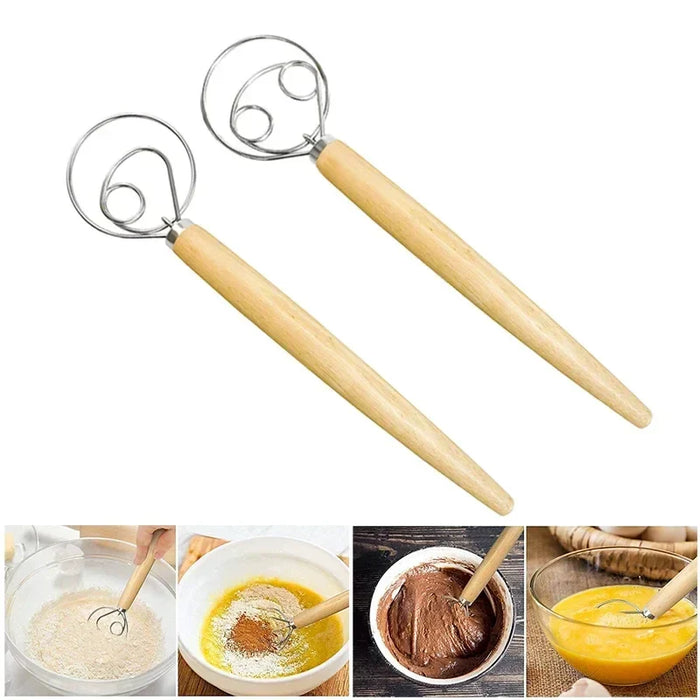 Danish Dough Mixer Kitchen Accessories Stainless Steel Cake Pastry Dough Mixer Whisk Baking Accessories and Tools Gadgets Item