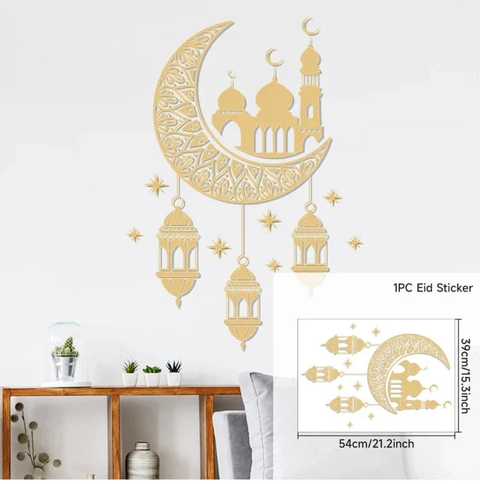 Eid Window Stickers Ramadan Decoration Eid Mubarak Decor for Home 2024 Ramadan Kareem Islam Muslim Party Supplies Eid Al-fitr