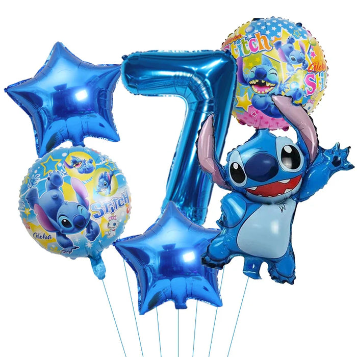 6pcs Disney Lilo & Stitch Party Balloons Stitch 32" Number Balloon set Baby Shower Birthday Party Decorations Kids Toy Gifts