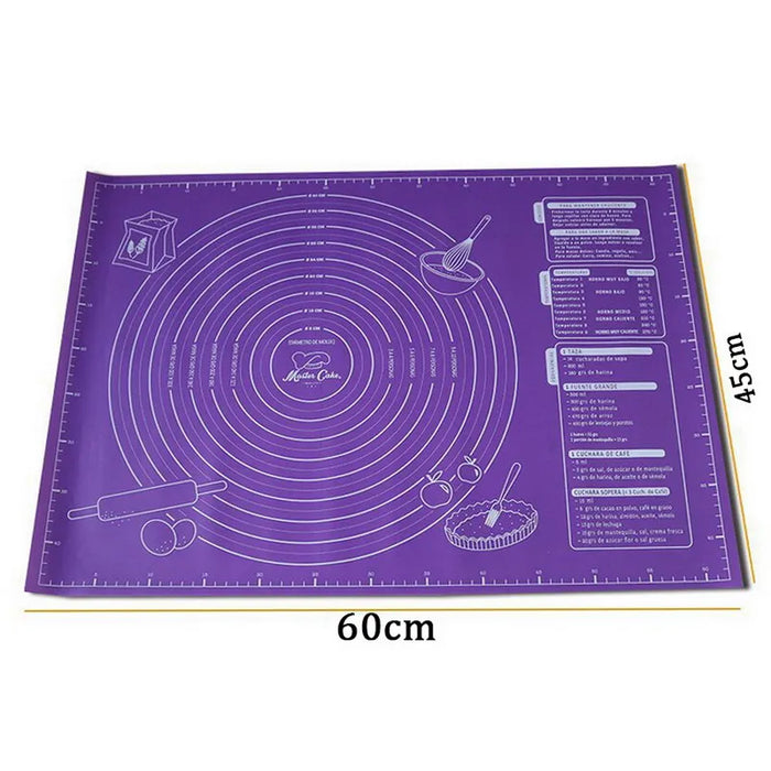 60/50/40cm Silicone Pad Baking Mat Sheet Kneading Dough Mat For Kitchen Rolling Dough Pizza Large Dough Non-Stick Maker Holder