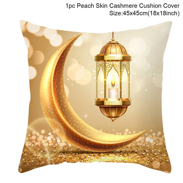 2024 Eid Mubarak Pillowcase Decor for Home Sofa Cushion Cover Islamic Ramadan Kareem Decoration Mosque Muslim Pillow Cover Gifts