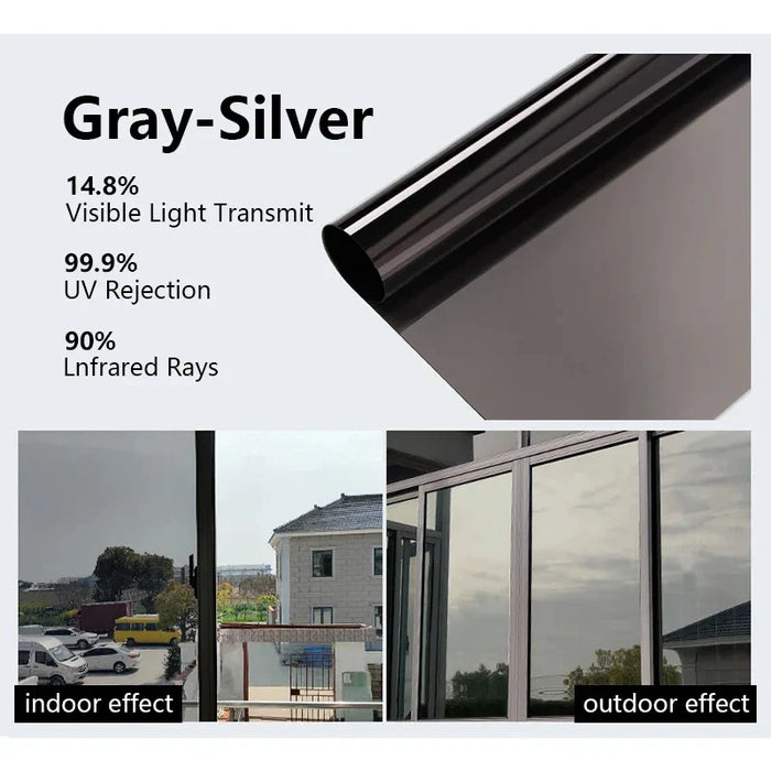 Adhesive Vinyl Window Insulation Film Anti Heat Light UV Car Glass Stickers One Way Mirror Home Privacy Protection Accessories