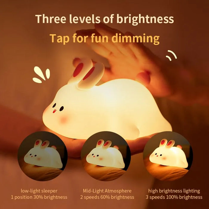 Cute LED Night Light Touch Sensor Cartoon Kid's Nightlights Silicone Child Holiday Christmas Gift Bedside Lamp Bedroom Decor