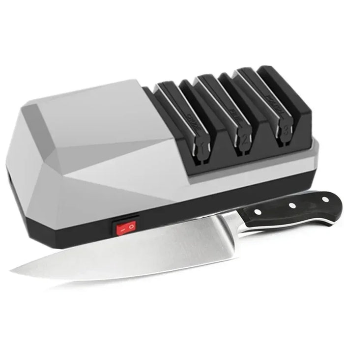 2023 New Electric Knife Sharpener Home Kitchen Knife Sharpening System Diamond Ceramic Whetstone Upgraded Style Quick Sharpening